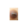 Paire de cache-tétons piercing barre faux diamant peau métisse 
